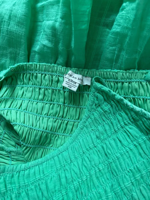 American Eagle Outfitters Green Mini Dress Ruffle - Image 3