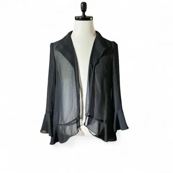 Lily Black Sheer Chiffon Ruffle Layered‎ Dress Set 2 Piece Set Grunge Fairycore - Image 3