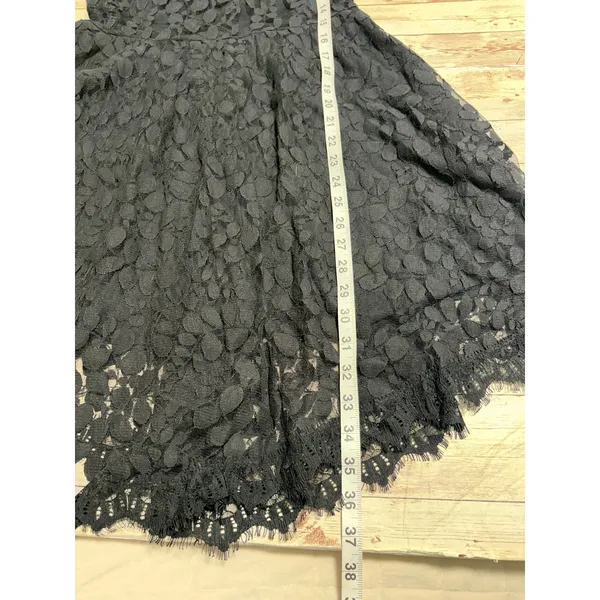 Free People Queens Love Floral Mesh Lace Dress SZ 6 Fit Flare Flowy Feminine LBD - Image 5