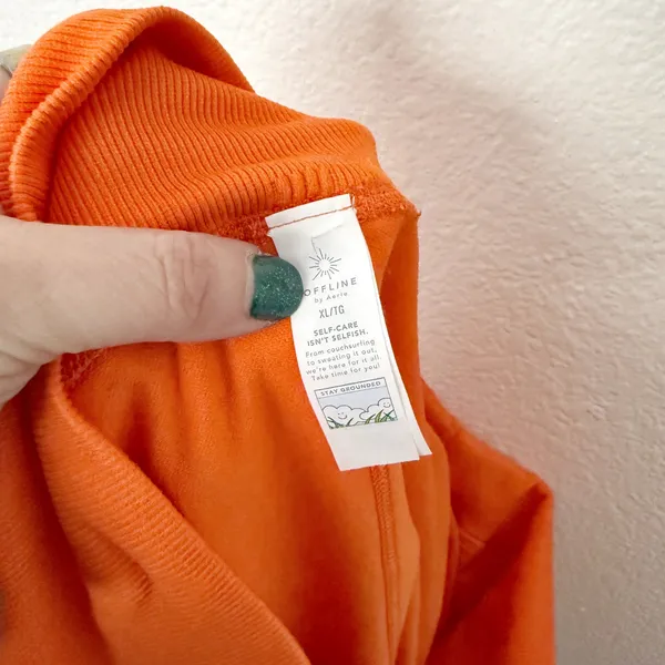 [Aerie] Offline Orange Hole in One Terry Cloth Mini Skort Hidden Shorts Size XL - Image 11