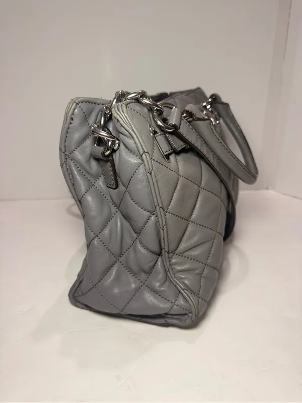 Michael Michael Kors Gray Quilted Leather Satchel Crossbody - Image 11