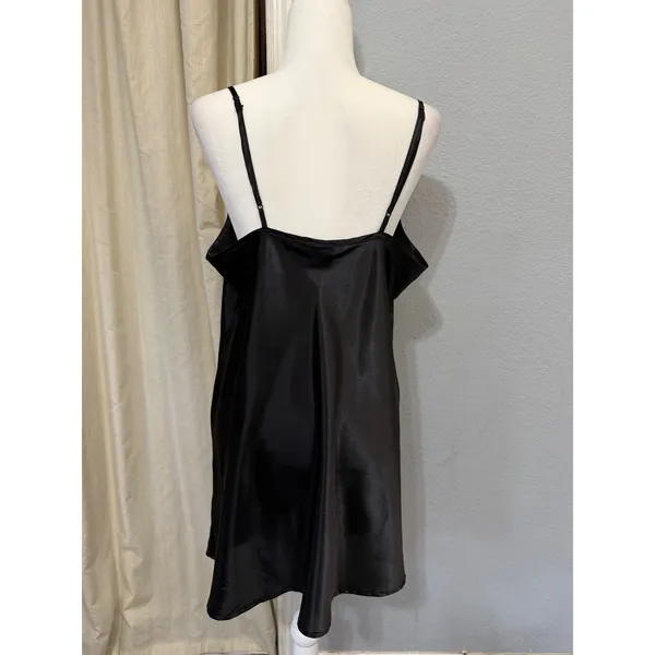 APT. 9‎ Intimates Chemise XL Black Side Slit Adjustable Straps Whimsigoth Slip - Image 5