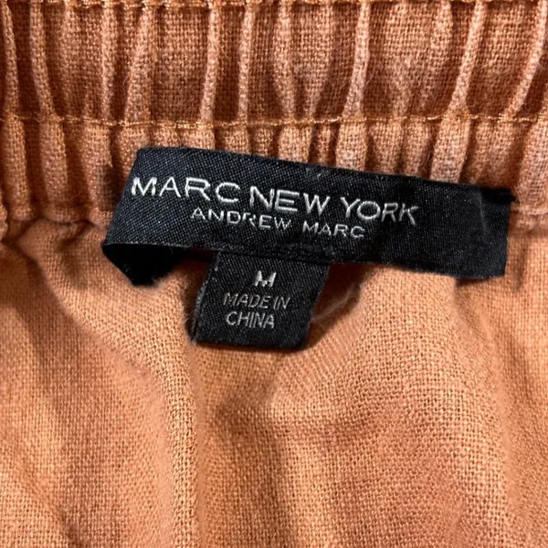 Marc New York Rust Linen Blend Midi Skirt Cargo Pocket Coastal Casual Medium M - Image 4