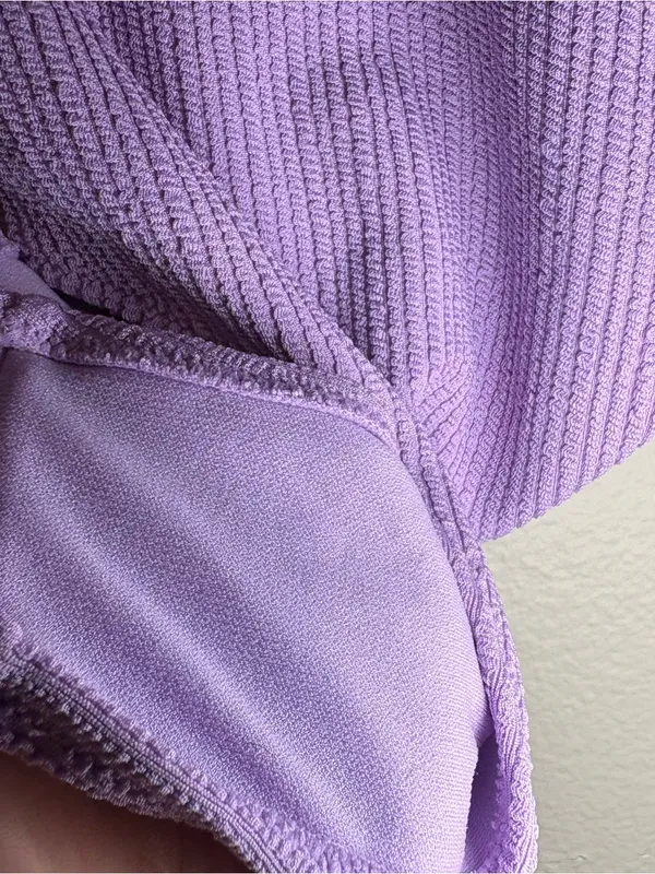 Roxy Lilac Ribbed women One Piece Swimsuit hourglass preppy cute aesthetic trend - Image 3