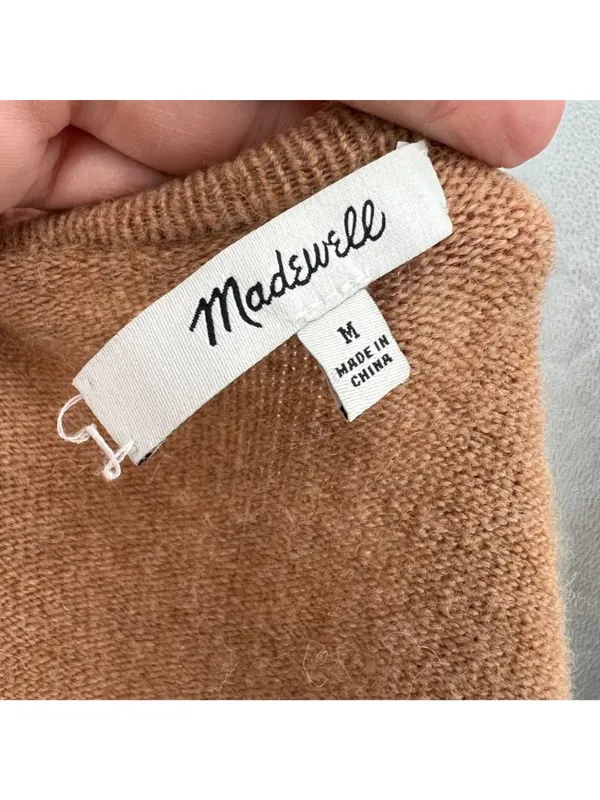 Madewell Kent Open-Front Colorblock Long Cardigan Sweater Size Medium - Image 8