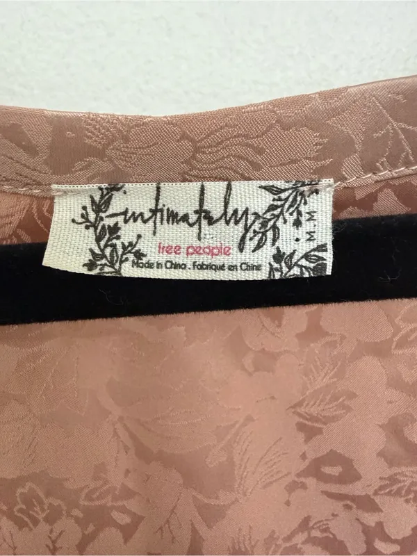 Free people -intimately Floral Satin Crop Top in Dusty Rose - Women Tops Size M - Image 3