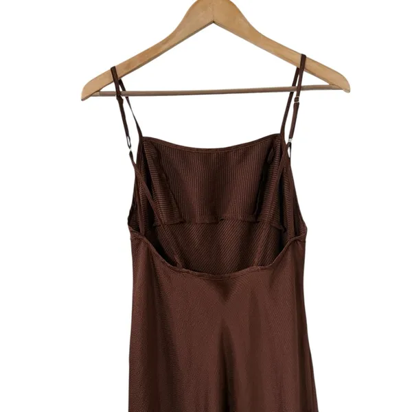 FREE PEOPLE Intimately As I Should Brown Slip Dress - Image 6