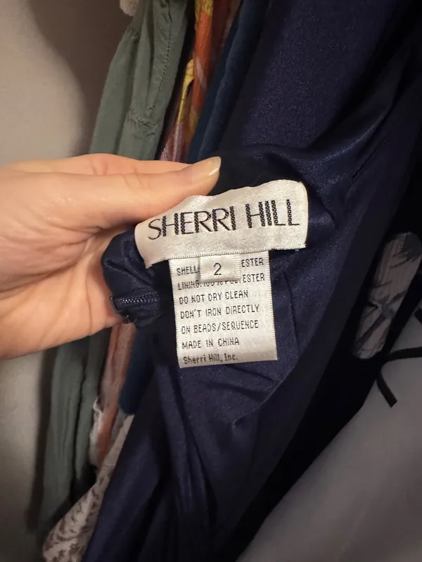 Navy Sherri Hill Prom Dress - Image 3