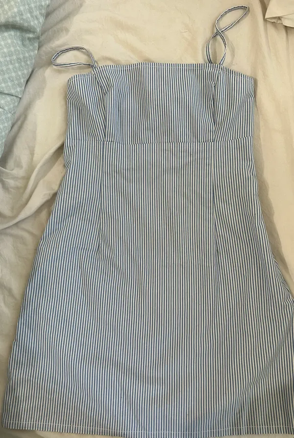 Garage Blue White Striped Mini Dress - Image 2