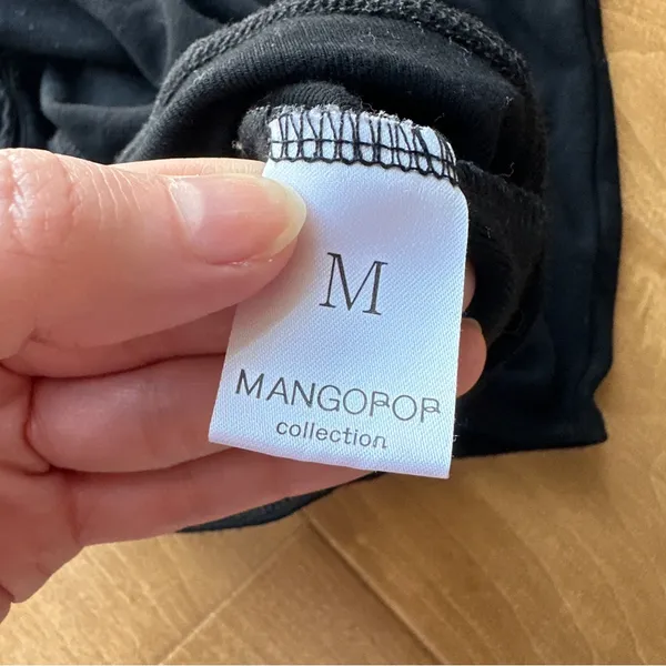 Mangopop One Shoulder Black Stretch Bodysuit, Size Medium - Image 9