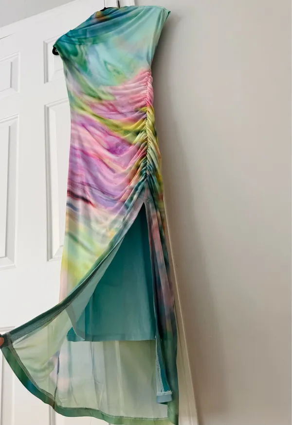 Anthropologie The Maya Ruched Cowl-Neck Mesh Dress, Size XS - Image 10