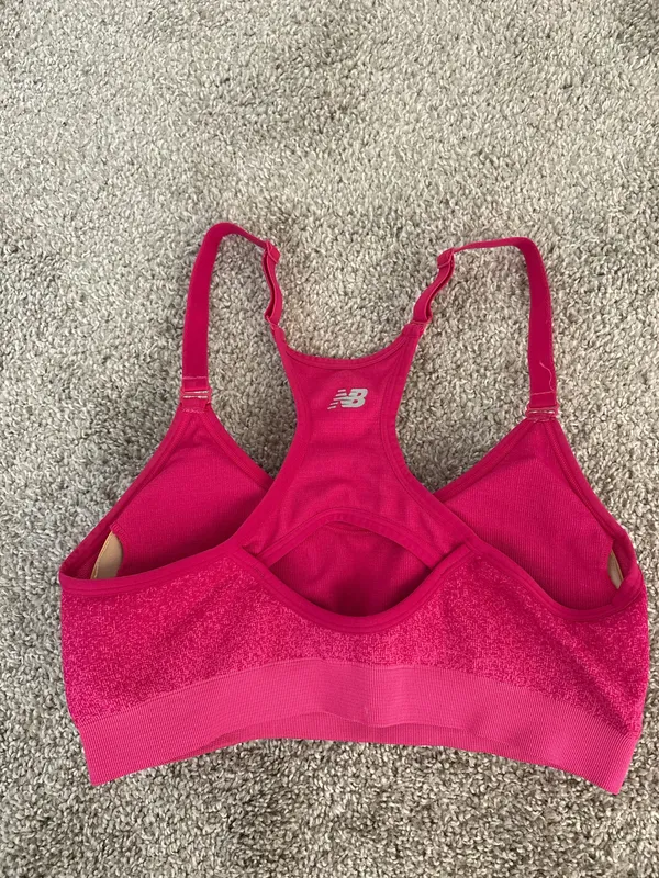New Balance Pink Sports Bra Racerback - Image 3