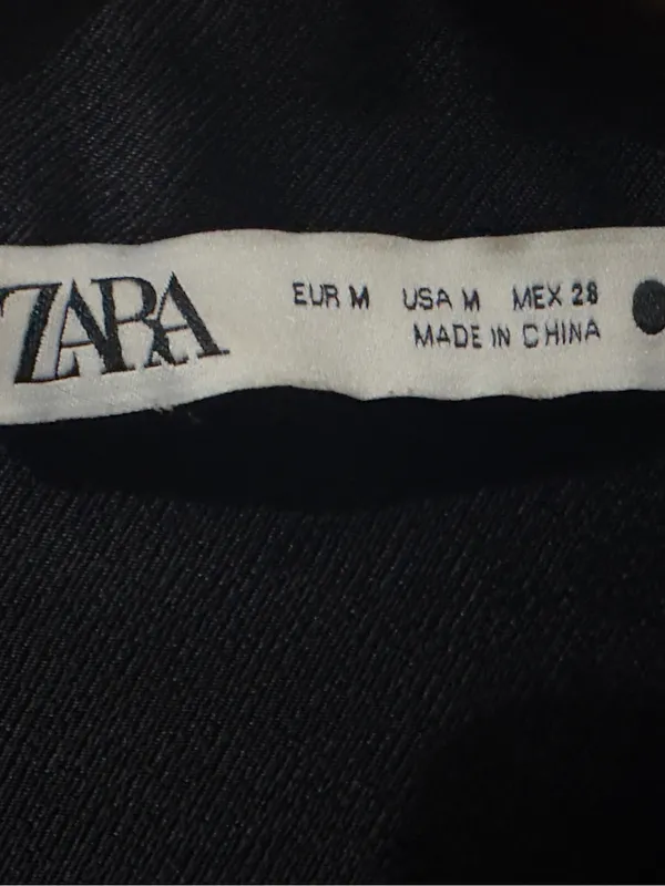 ZARA | EUC Black Satin Silky Button-Down Long Sleeve Shirt Blouse (Size M) - Image 9