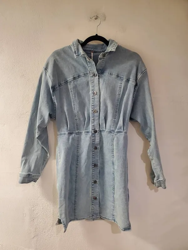 Free People Amber Denim Mini Dress in Blue Size 10 - Image 2