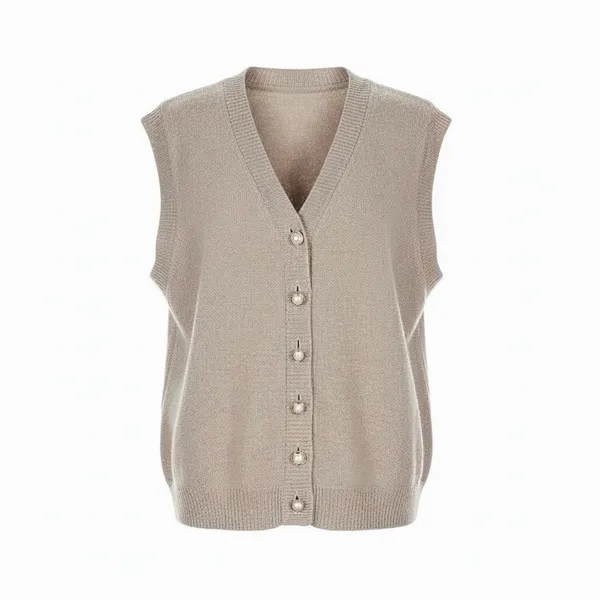 REFORMATION Jacqui Cashmere Sweater Vest, Oatmeal, Large - Image 11