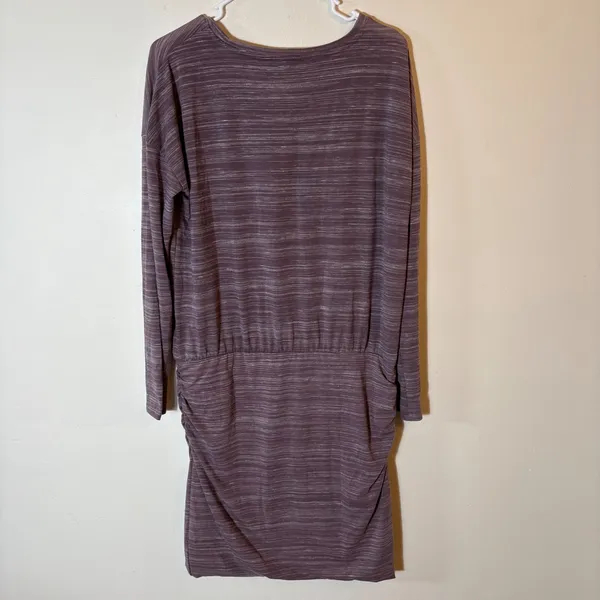 Athleta Beyond Soft Avenues Dress Plum Heathered‎ Knit Long Sleeve Size Medium - Image 8