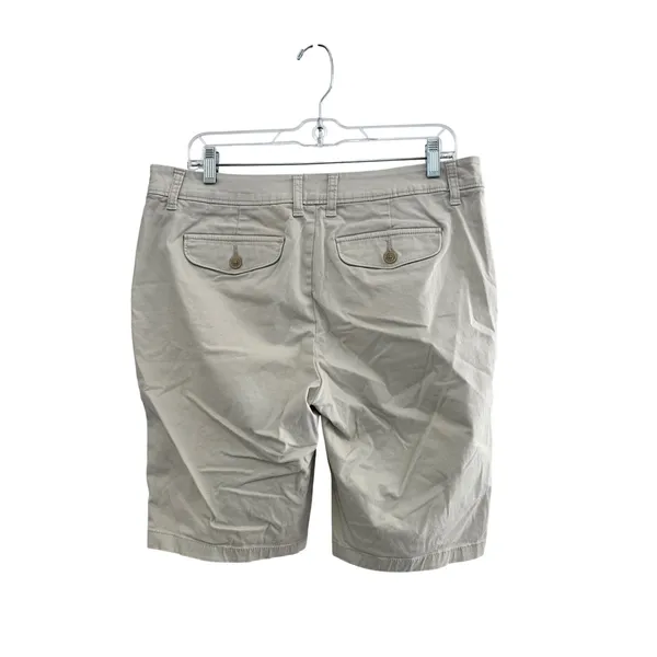 Liz‎ Claiborne Womens Khaki Chino Bermuda Shorts Tan Size 10 Stretch Cotton - Image 2