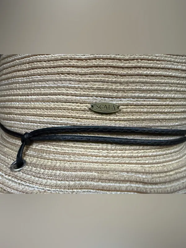 Vintage Scala woven paper straw western cowgirl hat - Image 4