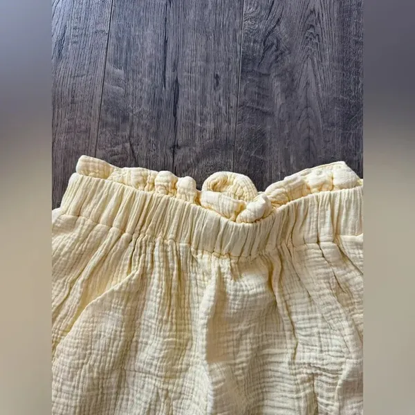 Mable Waffle Gauze Cotton Yellow Shorts - Image 4