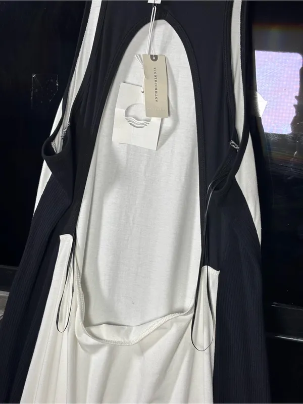 Anthropologie Black and White Contrast Racerback Maxi Dress - Image 7