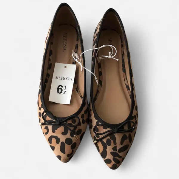 NWT Leopard animal print ballet ballerina flats bow detail pointed toe-6.5 #coquette - Image 6