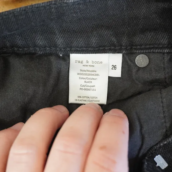 Rag & Bone Size 26 Maya High Rise Straight Leg Black Denim Jeans Fall Casual - Image 12