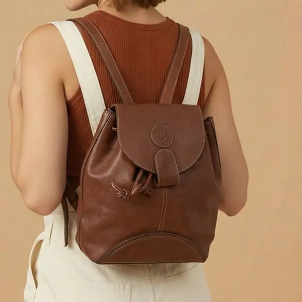 Leon Yamamoto brown leather backpack - Image 2