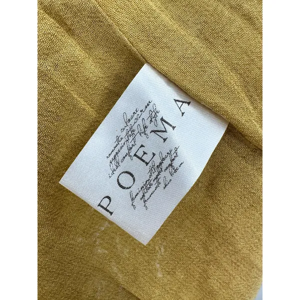 Poema Yellow Lace Floral Off Should Tunic Top Mini Dress Layered Women Small/Med - Image 7