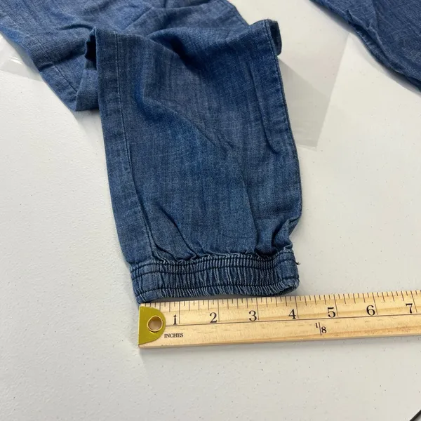 Life In Progress Casual Jogger Pants Womens‎ XS Blue Chambray Cotton Tapered Leg - Image 13