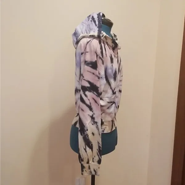 Young Fabulous & Broke Tie Dye Hoodie Pink Purple Pullover Medium Boho Cozy - Image 5