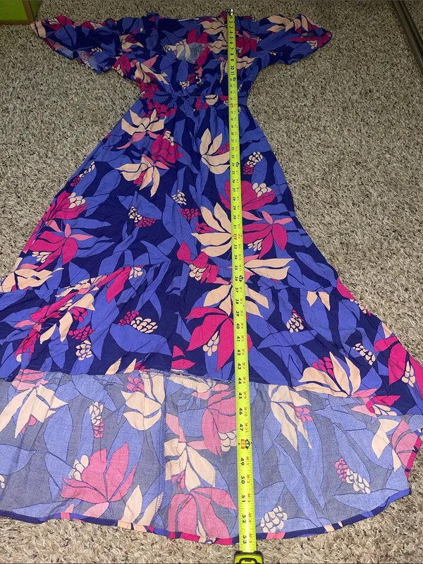 Abel the Label "Santa Cruz" Flutter Sleeve High-Low Midi Dress Athropologie S - Image 11
