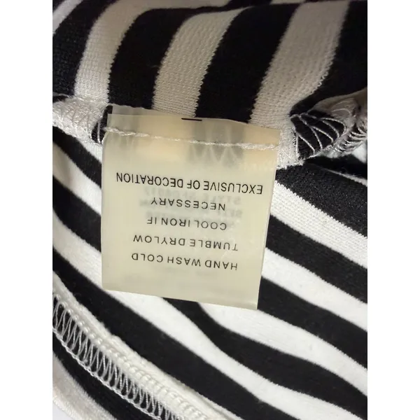 Brixon Ivy Striped Dress Womens Medium Black White Excellent Pockets Pleated - Image 5