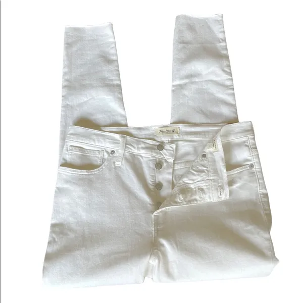 NWT Madewell 9" Mid-Rise Skinny Jeans white SZ-28 - Image 6