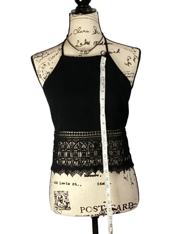 American Eagle Boho tie back halter top black  - Image 7