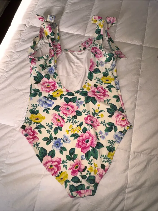 aerie Cream One-Piece with Pink & Green Trim - Image 3