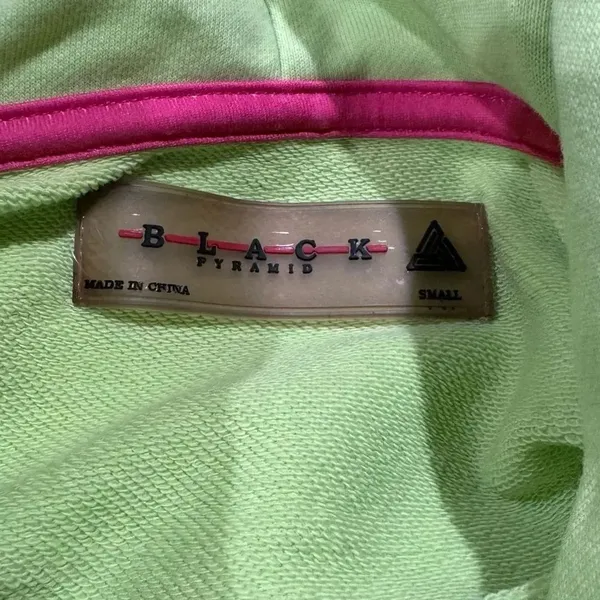 Black Pyramid Neon Cropped Hoodie Women’s Small - Image 2