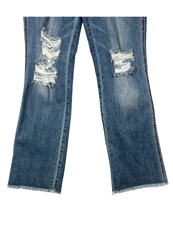 NEW Judy Blue High Waist Destroy Fray Hem Bootcut Jeans Size 31 - Image 8