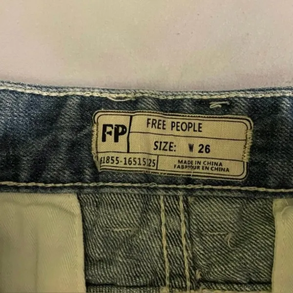 Free People Women Lace Embellished Denim Jean Shorts -26 - Image 2