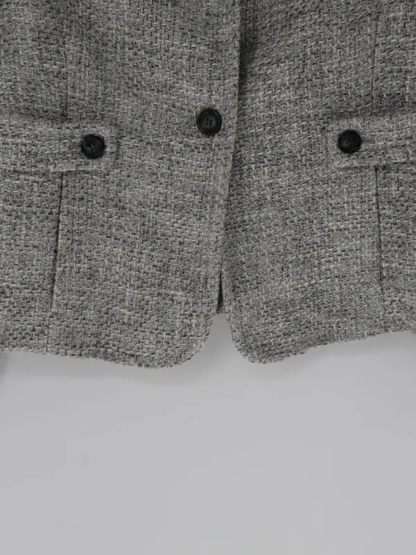Talbots Tweed Blazer Size 10 Gray Textured Tailored Jacket Preppy Old Money - Image 7