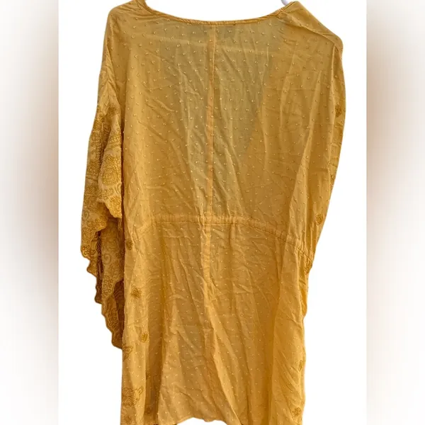 Blue Rain Bohemian Mustard Yellow Kimono - Image 2