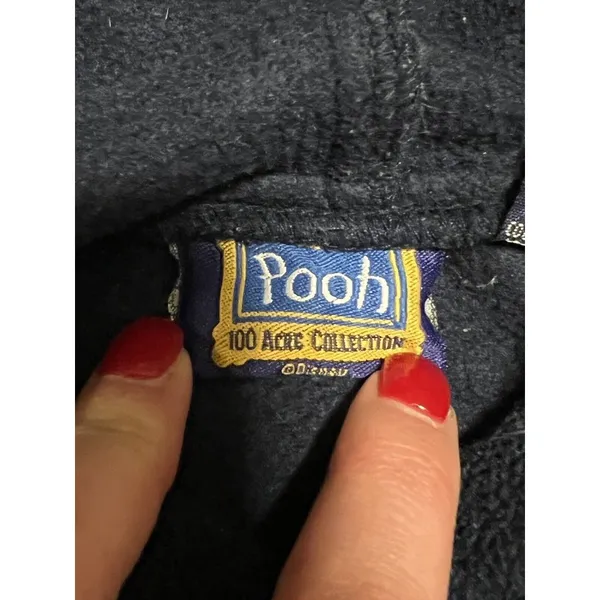 Pooh 100 Acre Collection Hooded Pull‎ Over Fleece Sweatshirt Jacket Size Small - Image 4