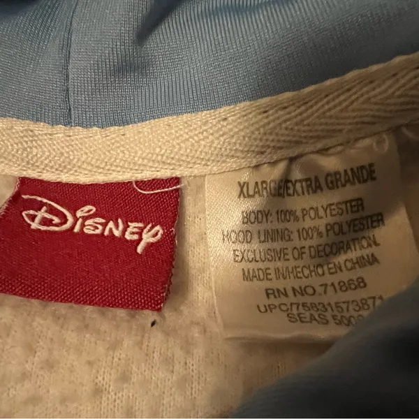 Vintage Disney Holiday Full Zip Fleece sweater Size XL - Image 3
