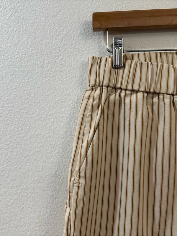 Everlane The Easy Pant in Canvas Gold Stripe Size 8 - Image 4