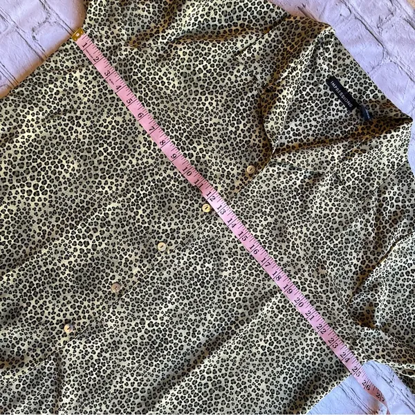 VINTAGE Y2K Leopard Print Silky Blouse Impressions XL - Image 5