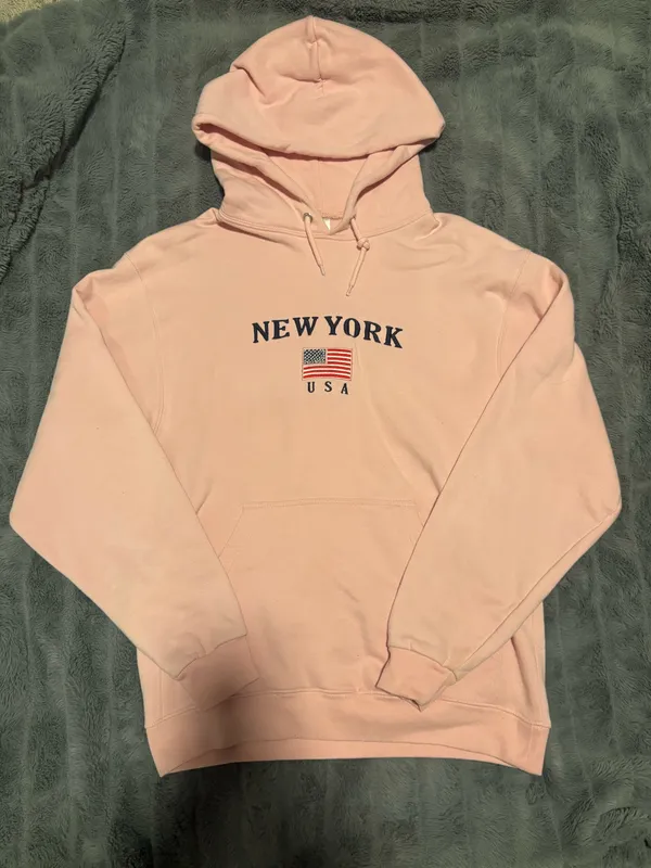New York USA Hoodie Pink Size L - Image 3