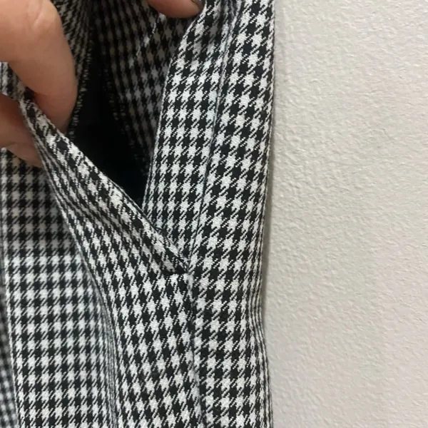 Ann Taylor Devin Gingham‎ Pants Size 8 Black White Stretch Workwear Preppy Chic - Image 4