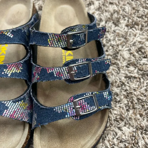Viking Sandals Womens 37 Banff Slip On Slides Multicolor Buckle Casual Denim - Image 3