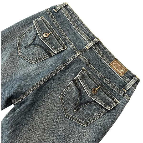 Lee Midrise Bootcut Jeans Dark Wash Flap Pocket Denim Pants Y2K Western - Image 2