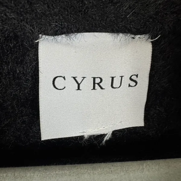 Cyrus Womens Black Fuzzy Longline Cardigan Heavyweight Coat Notched Lapel XL - Image 4