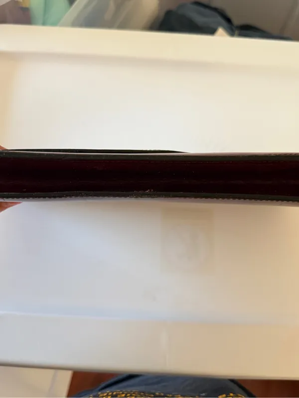 Vintage Leather Envelope Clutch - Burgundy Brown - Image 3